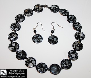 black and silver necklace